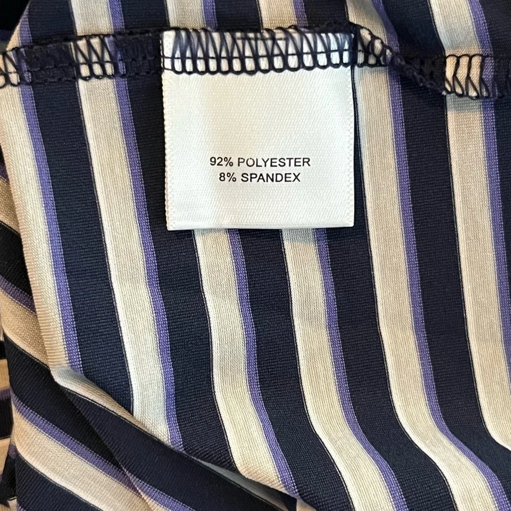 Men’s Peter Millar Navy White Purple Striped Golf / Fishing Polo Size XL EUC